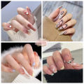 Menggh WITH GLUE Artificial Nails Tip Long Coffin False nails With Design press on nails	Gradiant nail art. 