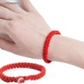 Simple Red Braided Bracelet Girl Lucky Hand Buckle String Bracelet Couple Bracelet Ornament Accessories. 