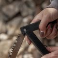 Outdoor Aluminum Alloy Folding Saw Multifunctional Portable Camping Saw - black.