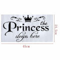 diy removable princess sleeps wall stickers art vinyl decals home baby girls room bedroom dormitory decor Cherry Super Store. 