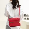 Casual Crossbody Bags Solid Waterproof Nylon Phone Pouch Multi Zipper Pocket Messenger Bags Adjustable Strap For Daily Work. 