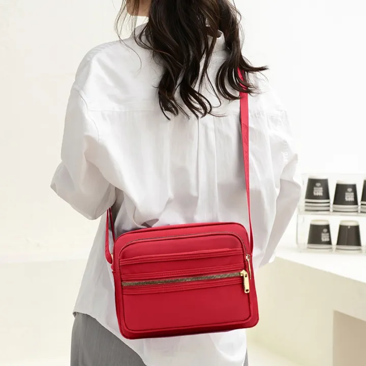Casual%20Crossbody%20Bags%20Solid%20Waterproof%20Nylon%20Phone%20Pouch%20Multi%20Zipper%20Pocket%20Messenger%20Bags%20Adjustable%20Strap%20For%20Daily%20Work%20-%20Image%205