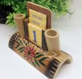 Bamboo table calendar 1 pc for office and home. 