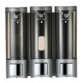 CHUANGDIAN Manual Soap Dispensers with Double Sided Foam Tape Wall-mounted Three Chamber Shampoo Box Shampoo Shower Gel Liquid Soap Dispensers Rest Room Washroom Toilet Soap Dispenser & Holder 200ml*3.