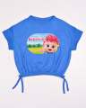 Kids Graphic Tee With Elastic Bottom-Blue.