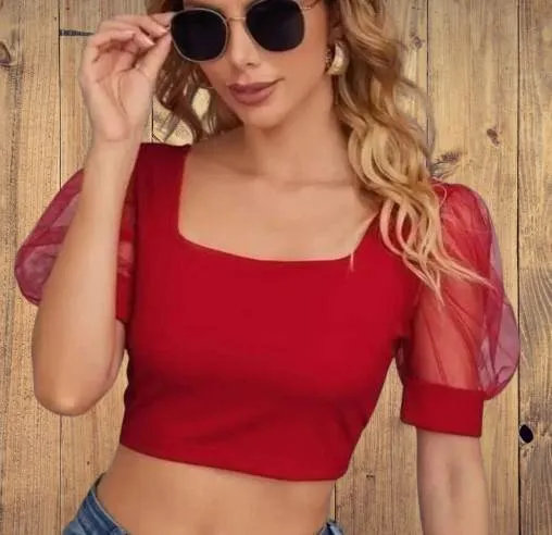 Cotton%20Crop%20Tops%20Short%20Body%20&%20Tissue%20Sleeve%20Blouse%20Best%20Qualityfull%20Good%20Stitching%20for%20Women%20-%20Image%204