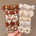 10Pcs/Set Girls Cartoon Hair Band Bow Hair Ties Flower Headbands Princess Elastic Rubber Bands Kids Hair Accessories. 