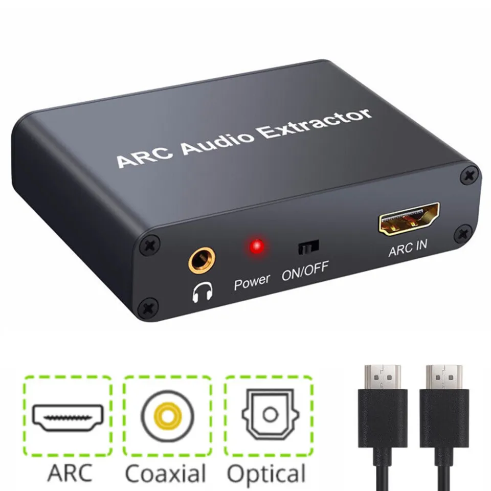 HDMI-Compatible Audio Adapter Converter ARC L/R Coaxial SPDIF Jack