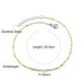 LUXUSTEEL Bohemian Green Blue Yellow Beads Chain Anklets Stainless Steel Summer Ankle Bracelet Body Jewelry Gifts For Women Girl. 