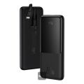 Baseus PPJP311 10000mAh Power Bank 22.5W Smart LED Digital Display with Attached 22.5W Type-C and 20W Lightning Cable 17mm Ultra Thin Powerbank. 