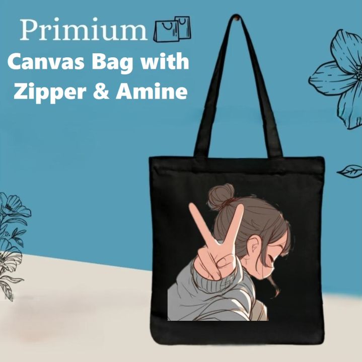 Premium%20Tote%20Bag%20with%20Zipper%20Canvas%20Tote%20Bag%20for%20Women%20Trendy%20Shopping%20Bag%20/%20College%20Bag%20/%20University%20Bag%20Tote%20Bag,%20Canvas%20Bag%20with%20Zipper%20With%20Amine%201pis%20-%20Image%207