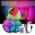 USB LED Strip Light RGB 2835 50CM 1M 2M 3M 4M 5M DC 5V wered Backlight Flexible Ribbon Decor Screen TV Background Lighting-RGB-24key Remote-IP20 No -1M-. 