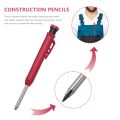 Solid Carpenter Pencils and 36 Pieces Refills in 3 Colors with Built-in Sharpener for Scriber Wood Floor Marking Drawing. 