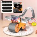 FITNESS WORLD - Rebound AB Roller Wheel for Abdominal Exercises with Knee Pad 4 Elbow Support, Phone Holder for Home Gym Strength Workouts.