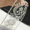 White Lace Transparent Removable Wallpaper Border Shop Display Window Sticker Bathroom Mirror Decor Rustic Floral. 