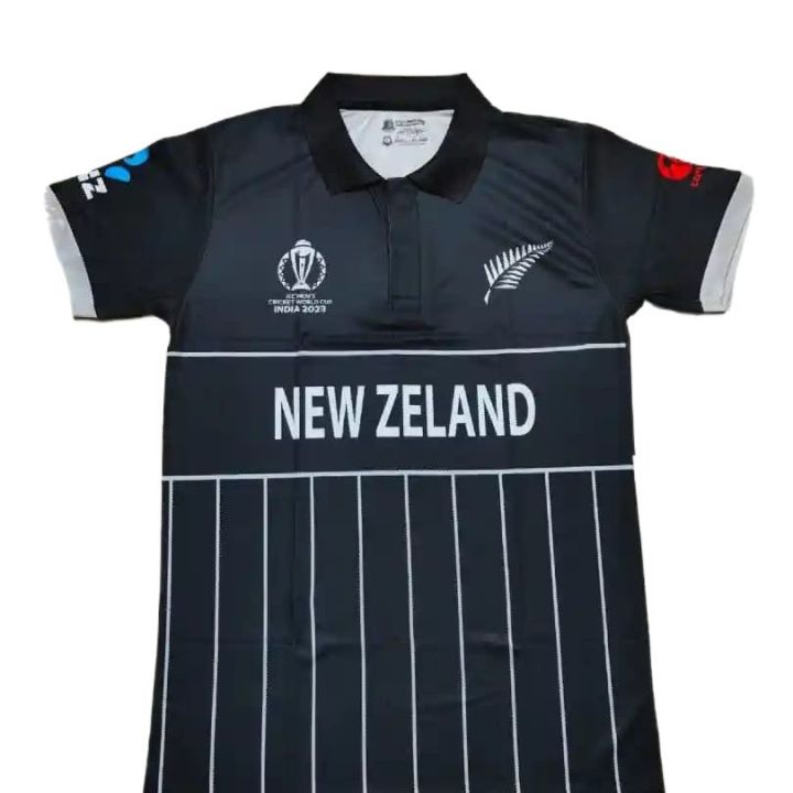 New Zealand World Cup Jersey2023 - polo four part polyster Jersey - Cricket Jersey