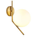 Adjustable Wall Lamp Glass Ball Metal with Bulb for Loft Warm White. 