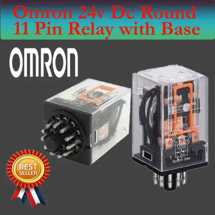 Omron%20DC%2024V%2010A%20Coil%20Round%2011%20Pin%20MK3P-I%20Power%20Electromagnetic%20Relay%20With%20Base%20-%20Image%203