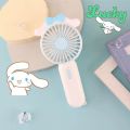 Kuromi Cartoon Sanrio Handheld Electric Fan Charging Stand Up with Light Anime Mini Two Speed Wind Summer Travel Girl Toys Gifts. 