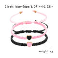 Bracelet Set Friendship Jewelry Heart Beaded Bracelet Braided Rope Bracelet Matching Couple Bracelet.