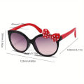 Adorable Color Block With Bow Decor Large Frame Sunglasses Teens Boys Girls Outdoor Party Vacation Travel kids eyewear. 