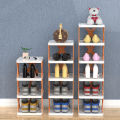 2-5 Layers Stackable Shoes Rack Easy-Assembled Shoes Organizer And Storage Plastic Cabinets Space-Saving Closet Home Decorations. 