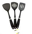 Silicone Non Stick Spoon Premium qulity- Black -3 Pcs set. 