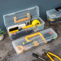 Plastic Organizer Box Transparent Portable Multipurpose Electrician Drill Tool Storage Box Hardware Tool Case. 
