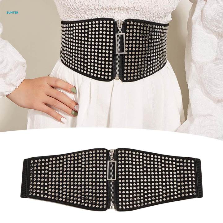 Women%20Wide%20Stretchy%20Belts%20Corset%20Belt%20Front%20Zipper%20Belts%20Wide%20Waist%20Belt%20Waistband%20for%20Dresses%20Coats%20-%20Image%207