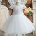 12M Baby Girl White Baptism Princess Gown Infant One Year Birthday Party Clothes Embroidery Sequin Flower Girl Wedding Dresses. 