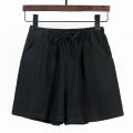 Women's comfortable Sports Shorts Solid High Waist Black Shorts Women Fashion Plus Size Casual Basic Short Pants. 
