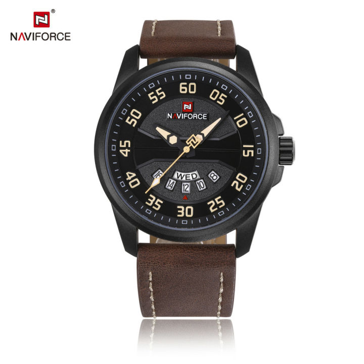 NAVIFORCE%20NF9124%20Dark%20Brown%20PU%20Leather%20Analog%20Watch%20For%20Men%20-%20Black%20&%20Dark%20Brown%20-%20Image%205