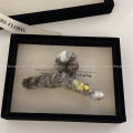 South Korea New Letter Gold Label Color Wool Plush Barrettes Sweet Fashion Grip Hair Clip All-Match Hair Accessories.