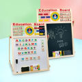 Educational Learning Board Multipurpose Double-Sided Magnetic Wooden Writing, Mathematical Calculations & English Alphabets, White and Black Board, Wooden Magnetic Drawing magnetic Board.