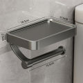 Nail Free Grey Toilet Paper Holder Aluminum Wall Mounted Toilet Paper Roll Holder Bathroom Accessories WC Decor Storage Shelf. 
