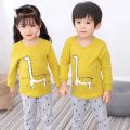 Korean Girls Pajamas Cute Rabbit 100% Cotton Pyjamas Kids Clothes Sets Children Boys Sleepwear For 2 3 4 5 6 7Years Loungewear. 