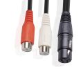 XLR To Dual RCA Cable XLR To RCA Y Splitter Cable 3 Pin XLR Female To 2RCA Female Amplifier Mixing Plug AV Cable, 0.2M.