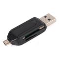 OTG and USB Card Reader - Black. 