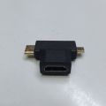 T SHAPED HDMI Female To Mini And Micro HDMI Male Adapter T-Shape Converter HDMI Adapter Plug 3 In 1 90 Degree Converter Connector.
