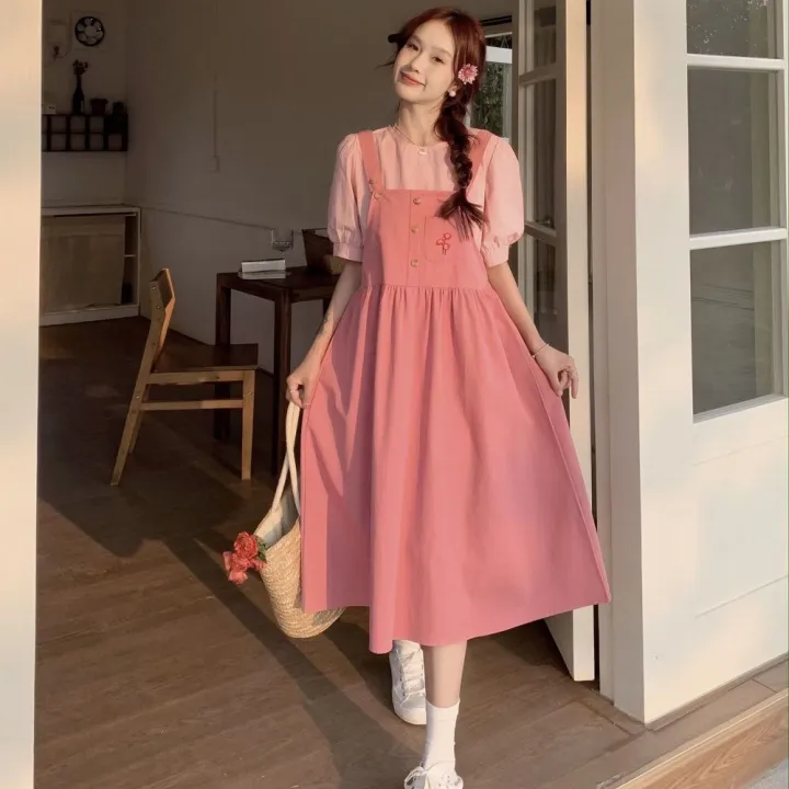 Summer%20New%20Japanese%20Puff%20Sleeve%20Top+Strap%20Dress%20for%20Female%20Students%20Sweet%20All-Matching%20Slip%20Dress%20Set%20-%20Image%206