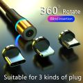 USB C Magnetic Cable Fast charge 3A Micro USB Type C 360 Magnet Fast Charger For iPhone Samsung Android Mobile Phone Cable. 