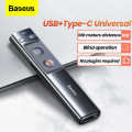 Baseus Orange Dot Wireless Rechargeable Presenter Pen 2.4Ghz USB+Type C Adapter Handheld Remote (Red Laser) (Charging). 