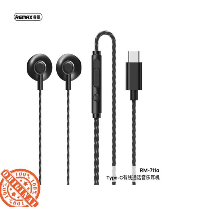 REMAX RM-711a Wired USB Type-C Headphones Black. | Daraz.com.bd