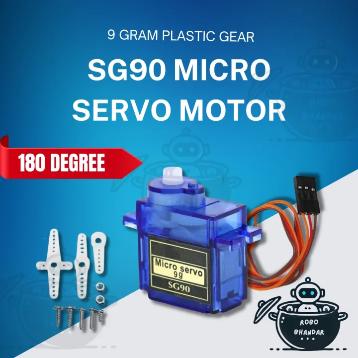 SG90 Micro Servo Motor 9G tower pro servo 180° Degree Rotation Standard Quality. Designed For Precise Movement And Control For Arduino/ESP/Raspberry Pi and DIY Electronics Project | RoboBhandar