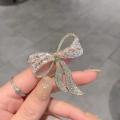 Bow Zircon Luxury Bow Brooch Hijab Safety Pin For Girls Women. 
