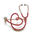New Medical Medicine Brooch Pins Gold Stethoscope Heart Shaped Pin for Doctor Nurse Backpack Lapel Badge Jewelry Gift.