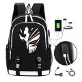 Anime Bleach Ichigo Kuro USB Port Backpack Luminous Book Bag Rucksack Student School Bag For Boys Girls Kids Travel Mochila. 