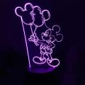 Mickey Mouse and Donald Duck Cartoon 3D Minnie Mouse Visual Night Lights LED Lamp Bedroom Anime Nightlights Color Changing Toys. 
