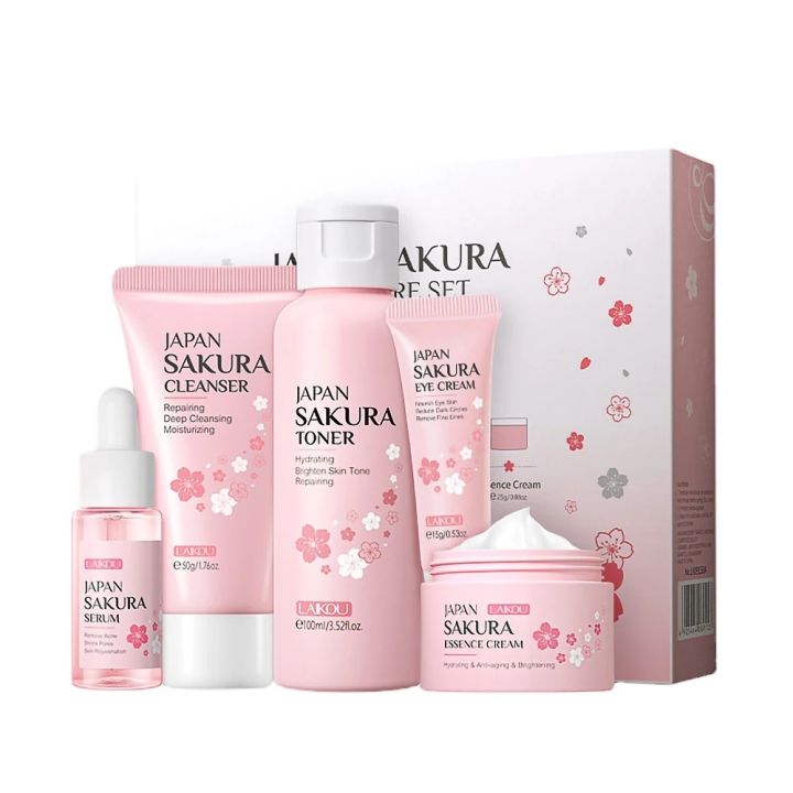 Laikou Japan Sakura 5 in 1 Skincare Combo Set