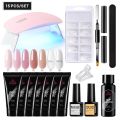 15pcs Set 8 Color Nail Builder Kit Nail Extension Kit with UV Lamp Top Coat Base Coat All-in-One for Nail Starter Different Nail Art Ideas DIY Home Manicure.